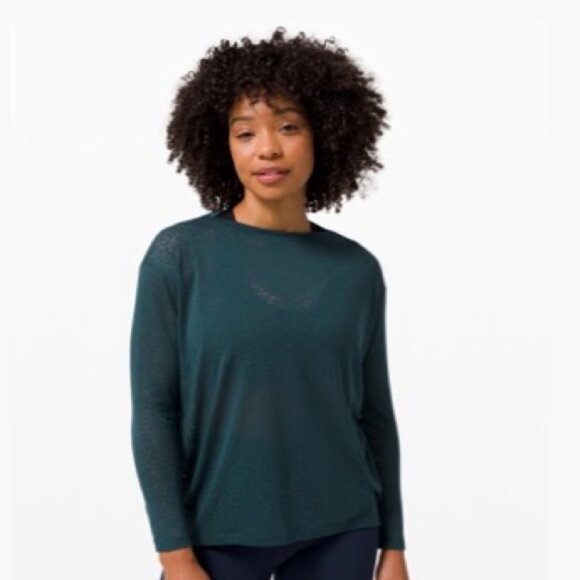 Lululemon Back In Action Long Sleeve Veil Submarine - Picture 1 of 13